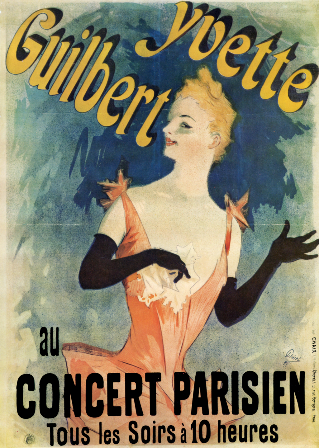 Jules Chéret Yvette Guilbert 1891 - Iconic Cabaret Star Poster