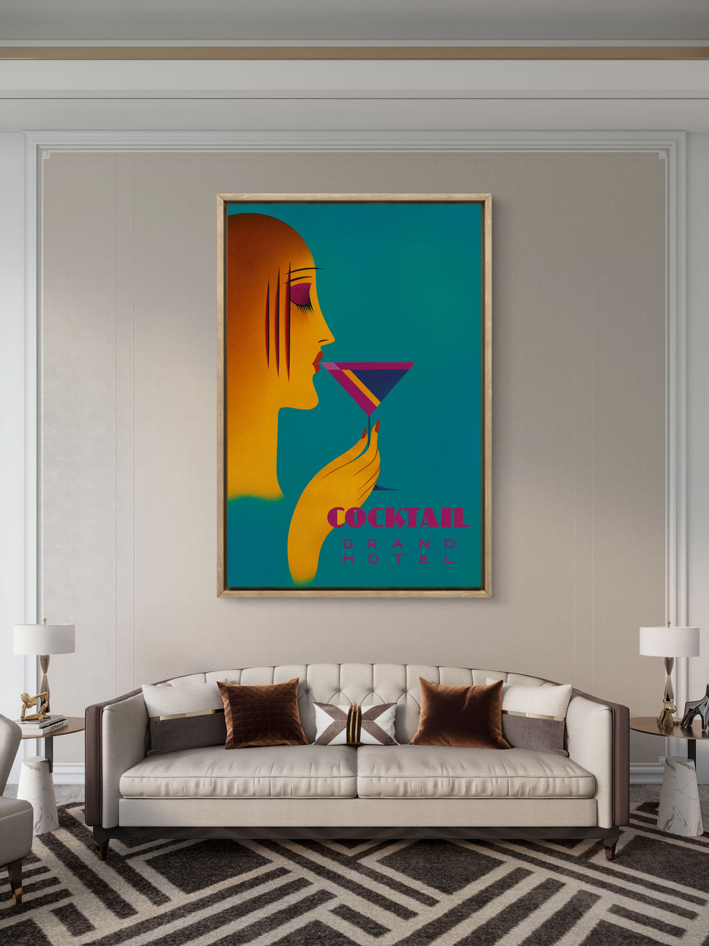 Cocktail at the Grand Hotel – Art Deco Poster Print