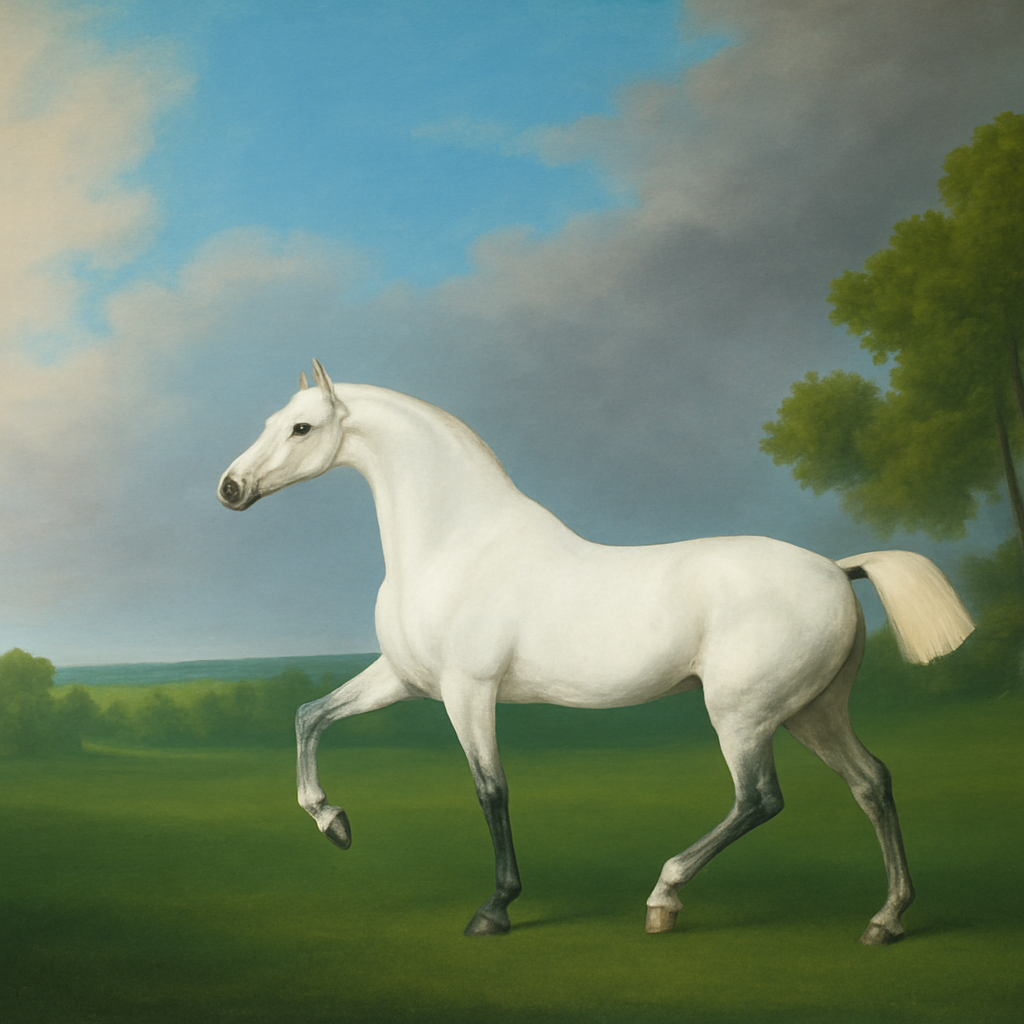 White Gelding in the style of George Stubbs