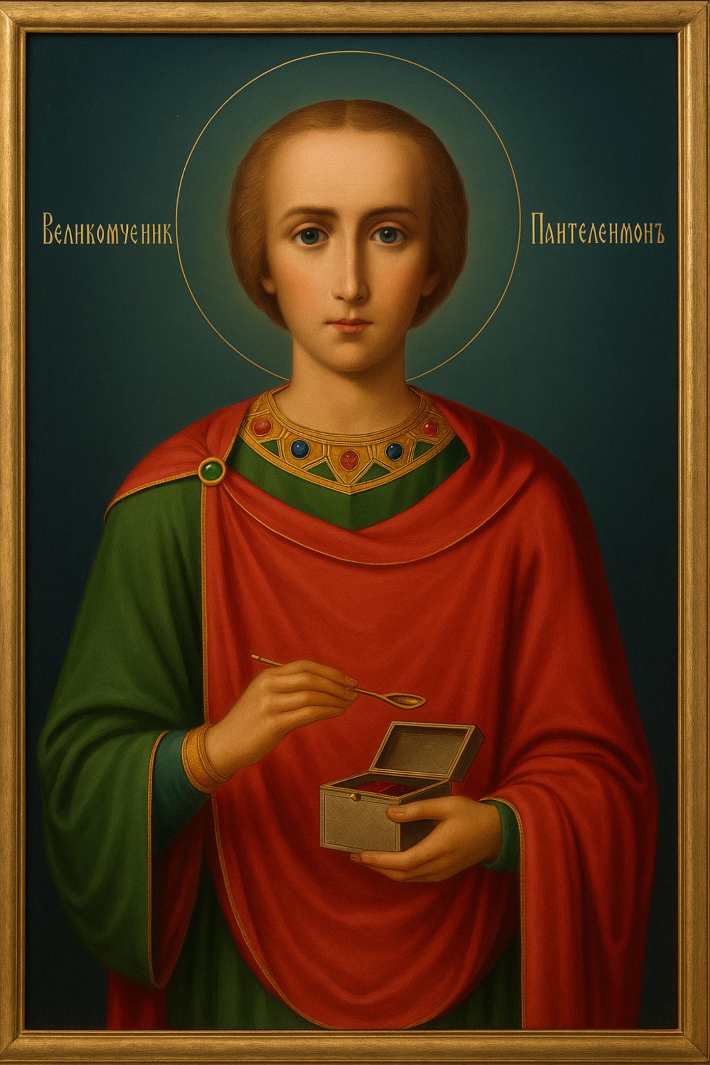 Saint Panteleimon, Patron Saint of healing, Russian Orthodox Icon