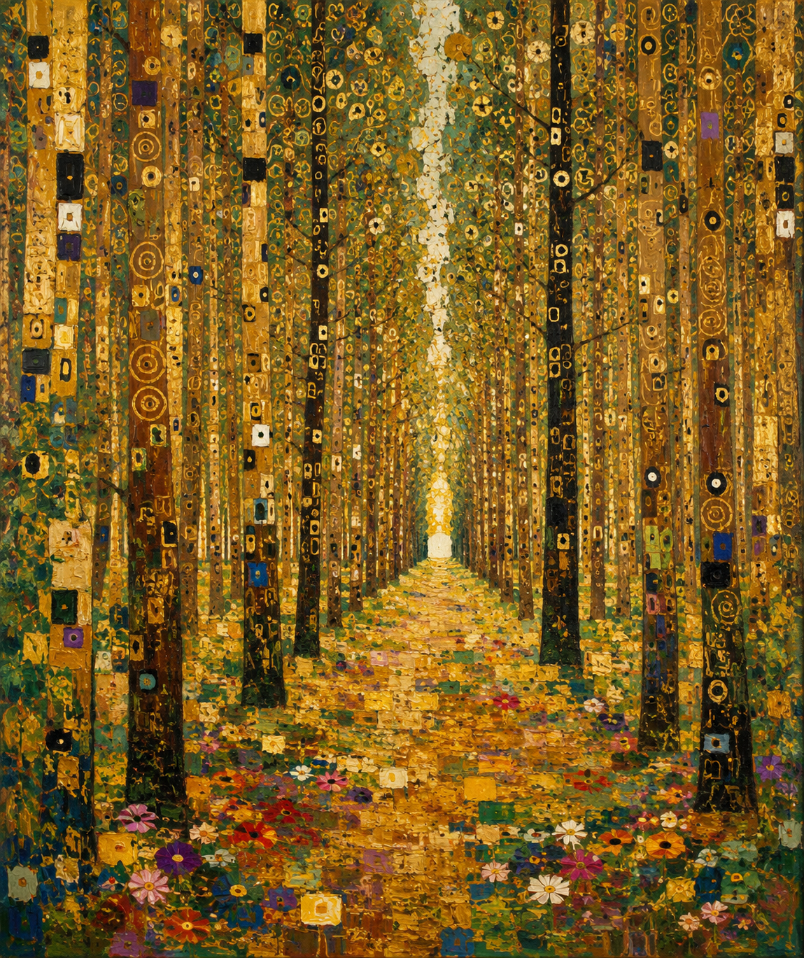 The Birch Cathedral — School of Gustav Klimt