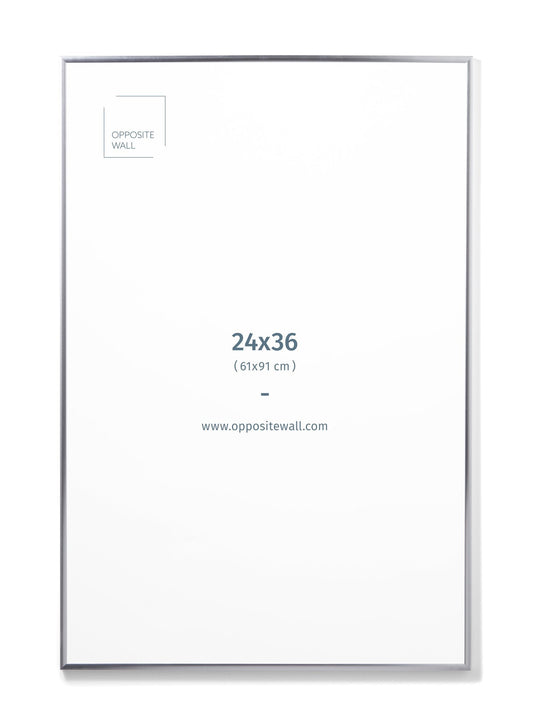 Silver Metal Frame, 24x36 in | 61x91 cm