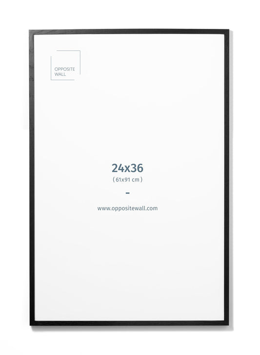 Black Oak Frame With Glass, 24x36 in | 61x91 cm