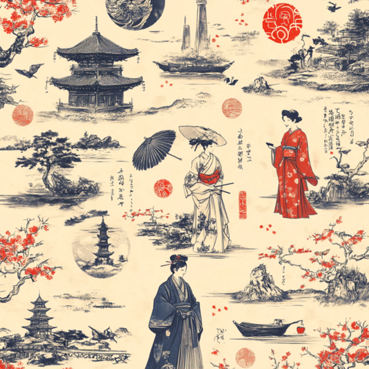 Imperial Japanese inspired wallpaper