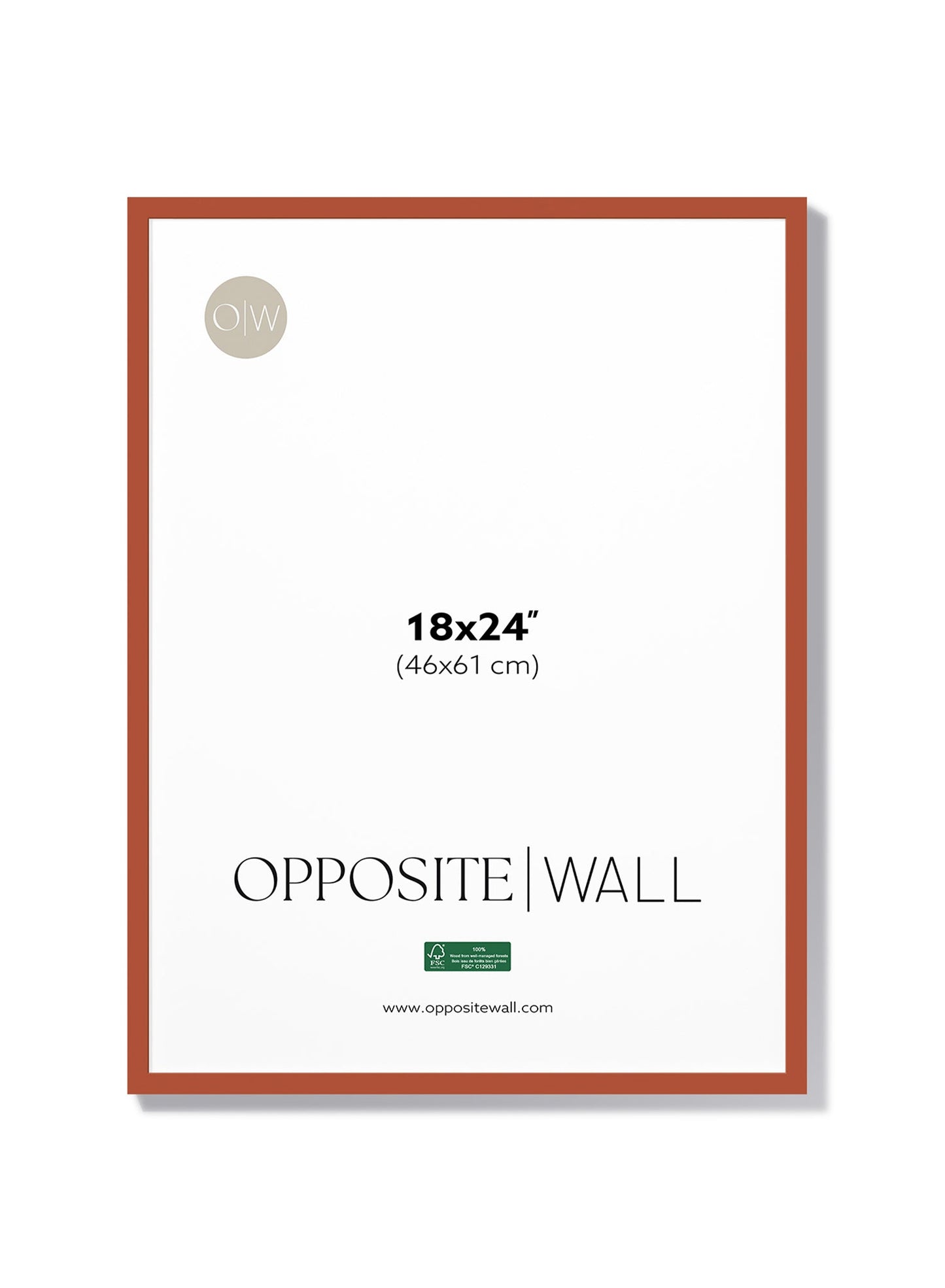 Terracotta Wood Frame, 18x24 in | 46x61 cm