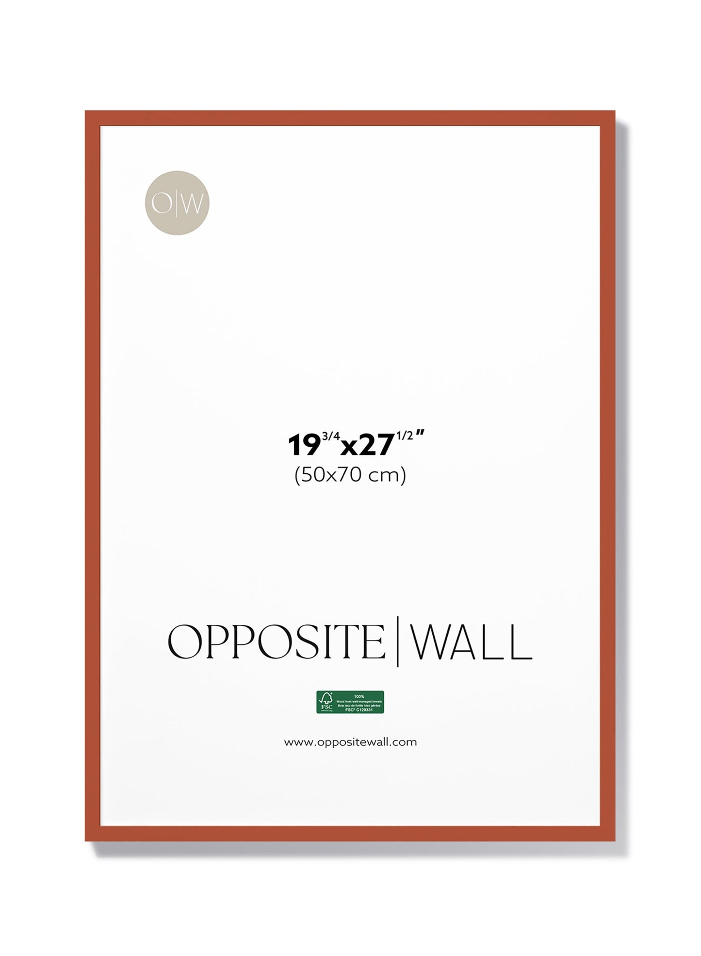 Terracotta Wood Frame, 19¾x27½ in | 50x70 cm