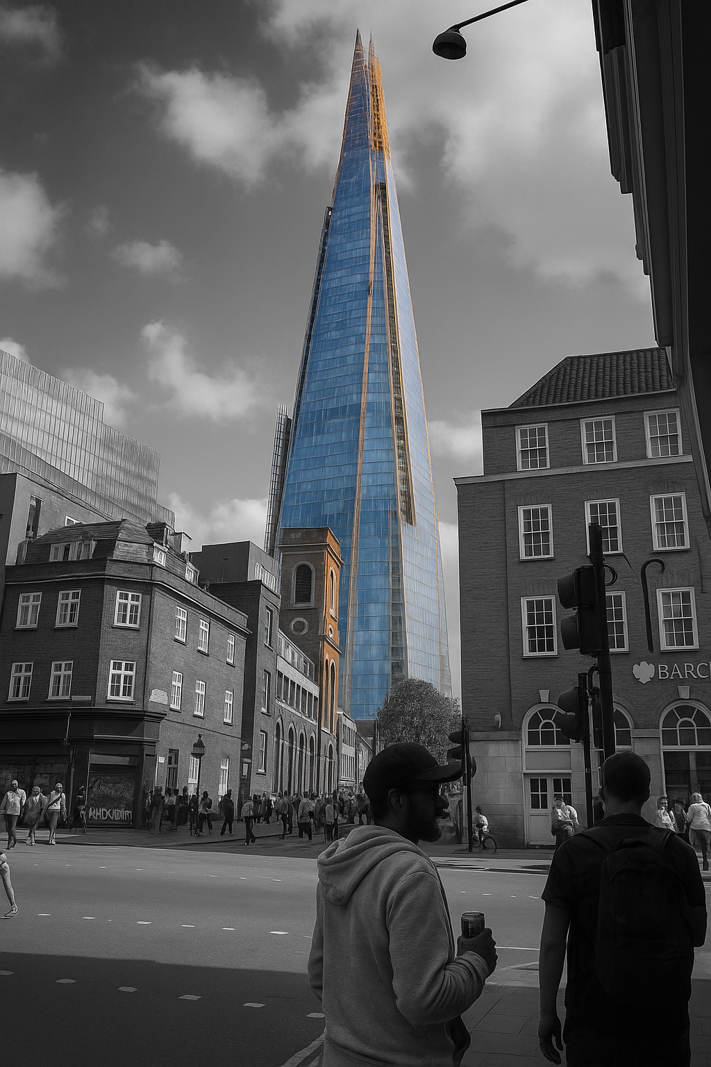 The Shard — Blue Glass, Black & White London, Photography by Elliott Best