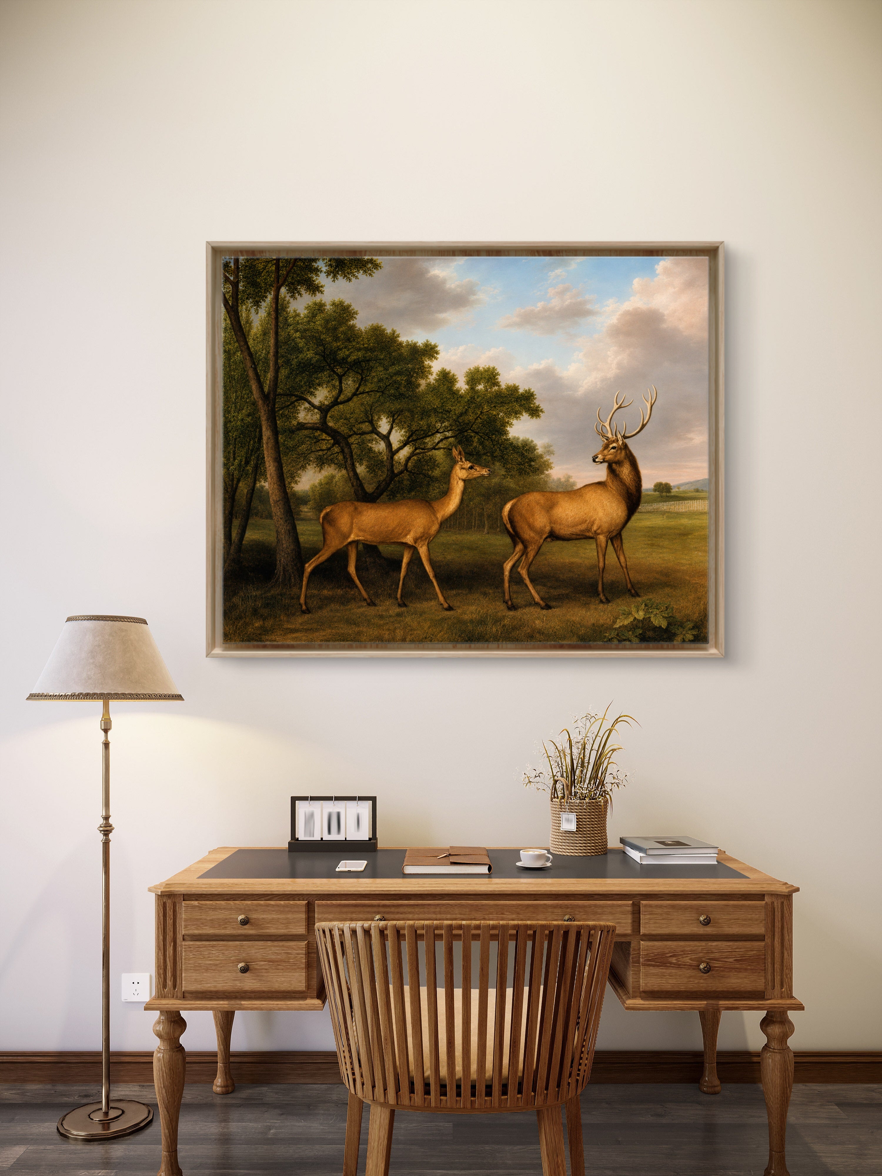 Stubbs, George (1724-1806) - Red deer stag & hind 1792