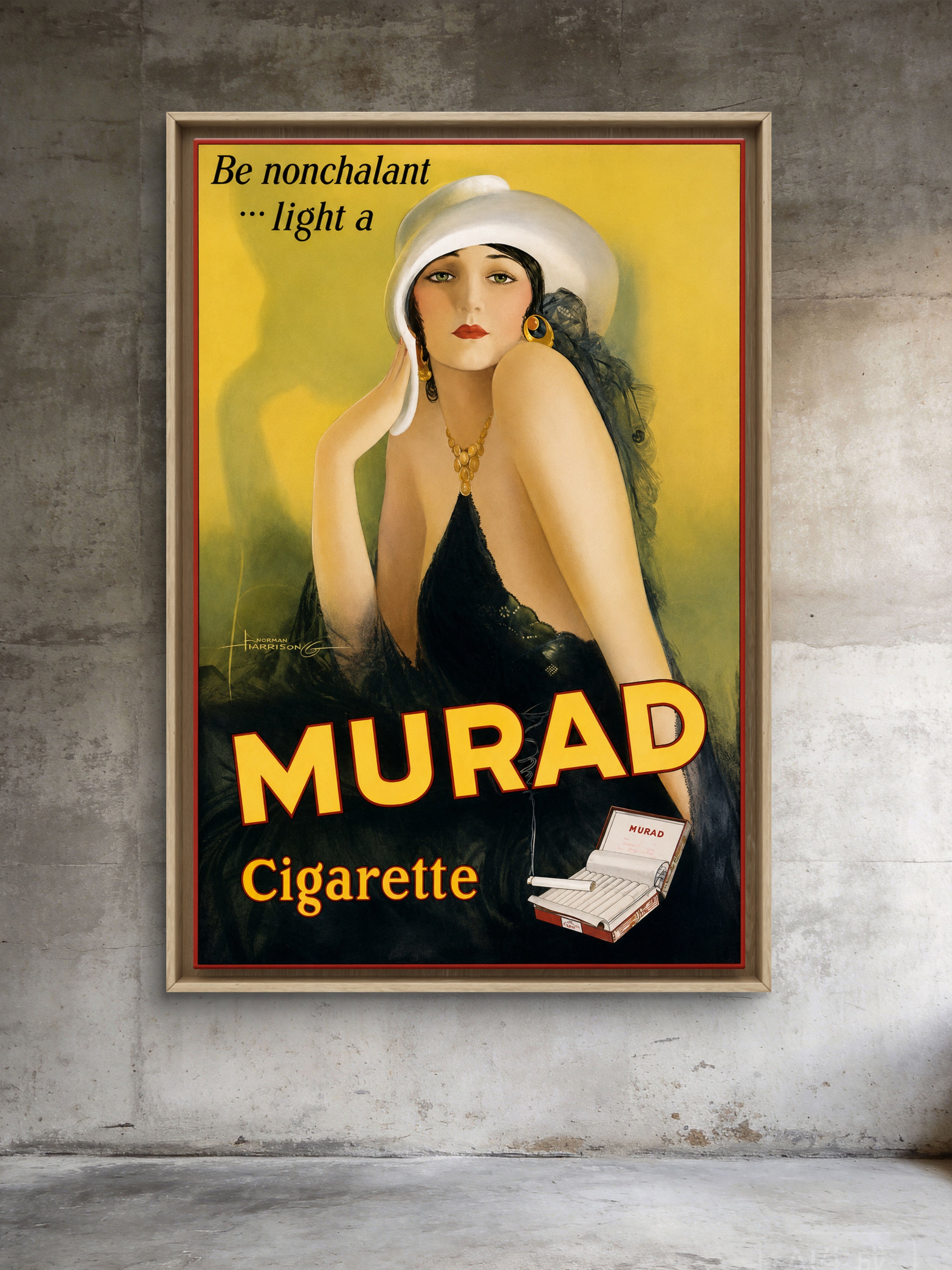 "Be Nonchalant, Light a Murad," c.1927 Advertising Poster. Restored by Elliott Best