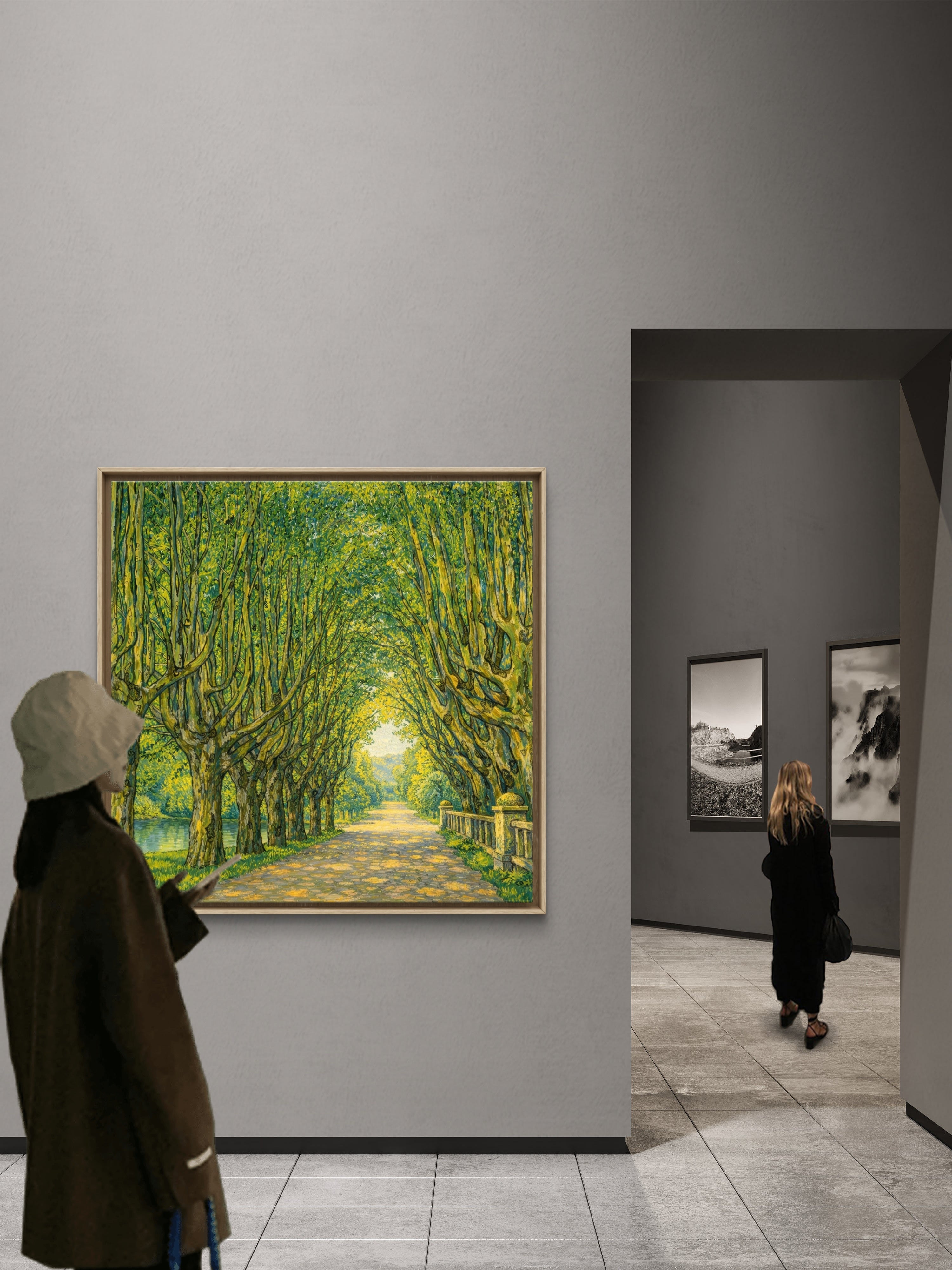 Avenue in Schloss Kammer Park (near Lake Attersee), Gustav Klimt, 1912, Restoration by Elliott Best