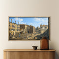 "Campo San Giacomo di Rialto, Venice, by Canaletto," remastered in the Elliott Best Studio.