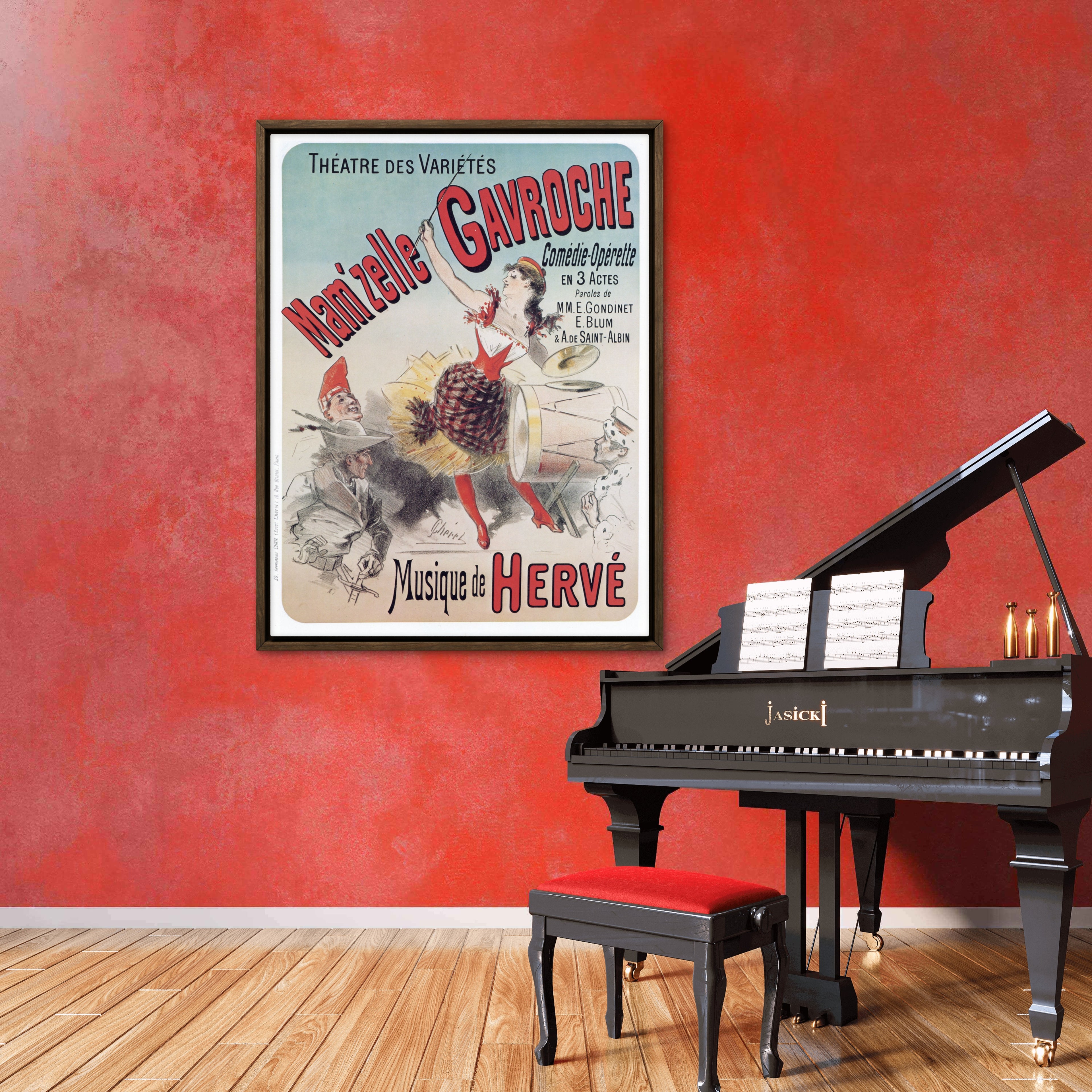 Jules Chéret Mam'zelle Gavroche 1885 - Early Belle Époque Theater Poster