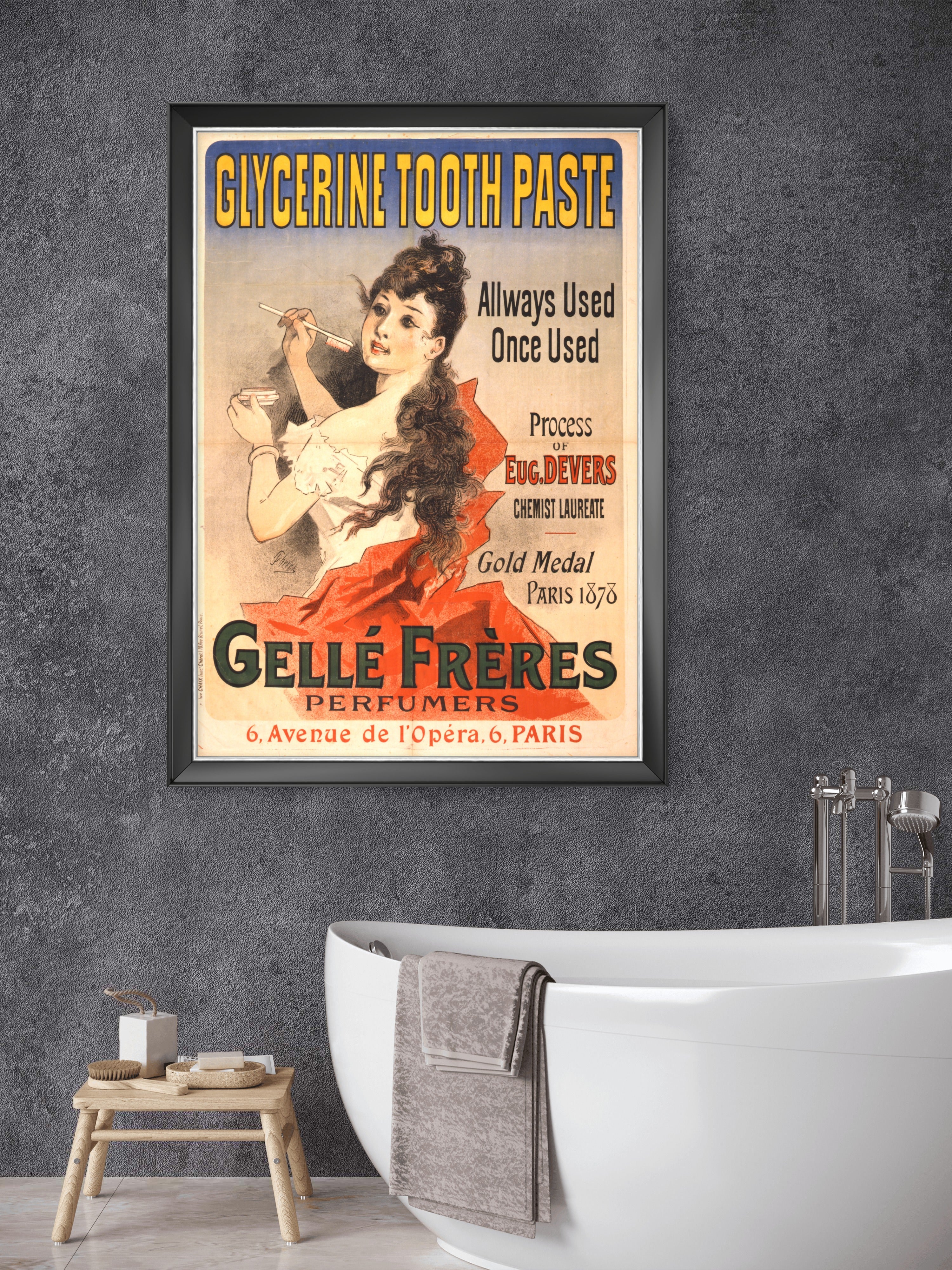 Jules Chéret Gellé Frères Glycerine Tooth Paste 1878 Poster