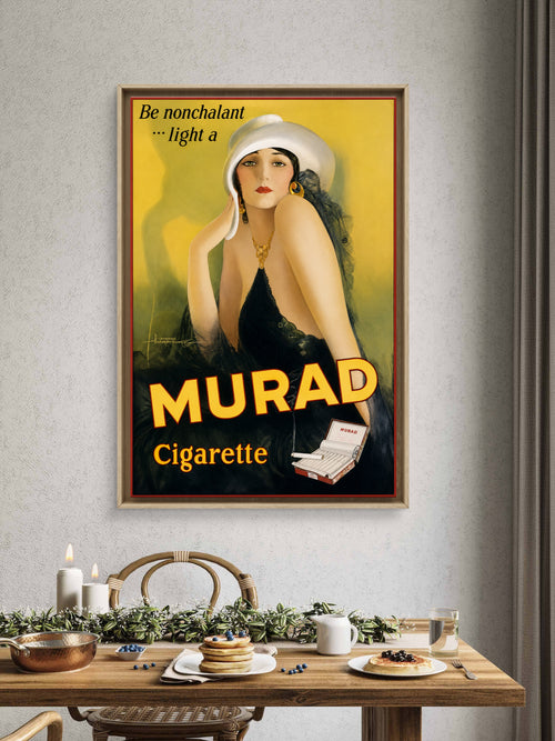"Be Nonchalant, Light a Murad," c.1927 Advertising Poster. Restored by Elliott Best