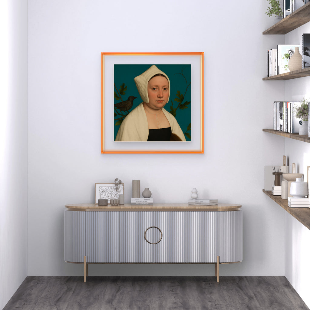 Hans Holbein Style Portrait - Lady with Starling Renaissance Art