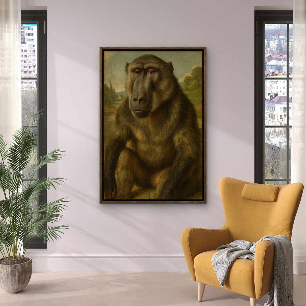 Baboon Renaissance Portrait - Whimsical Animal Art