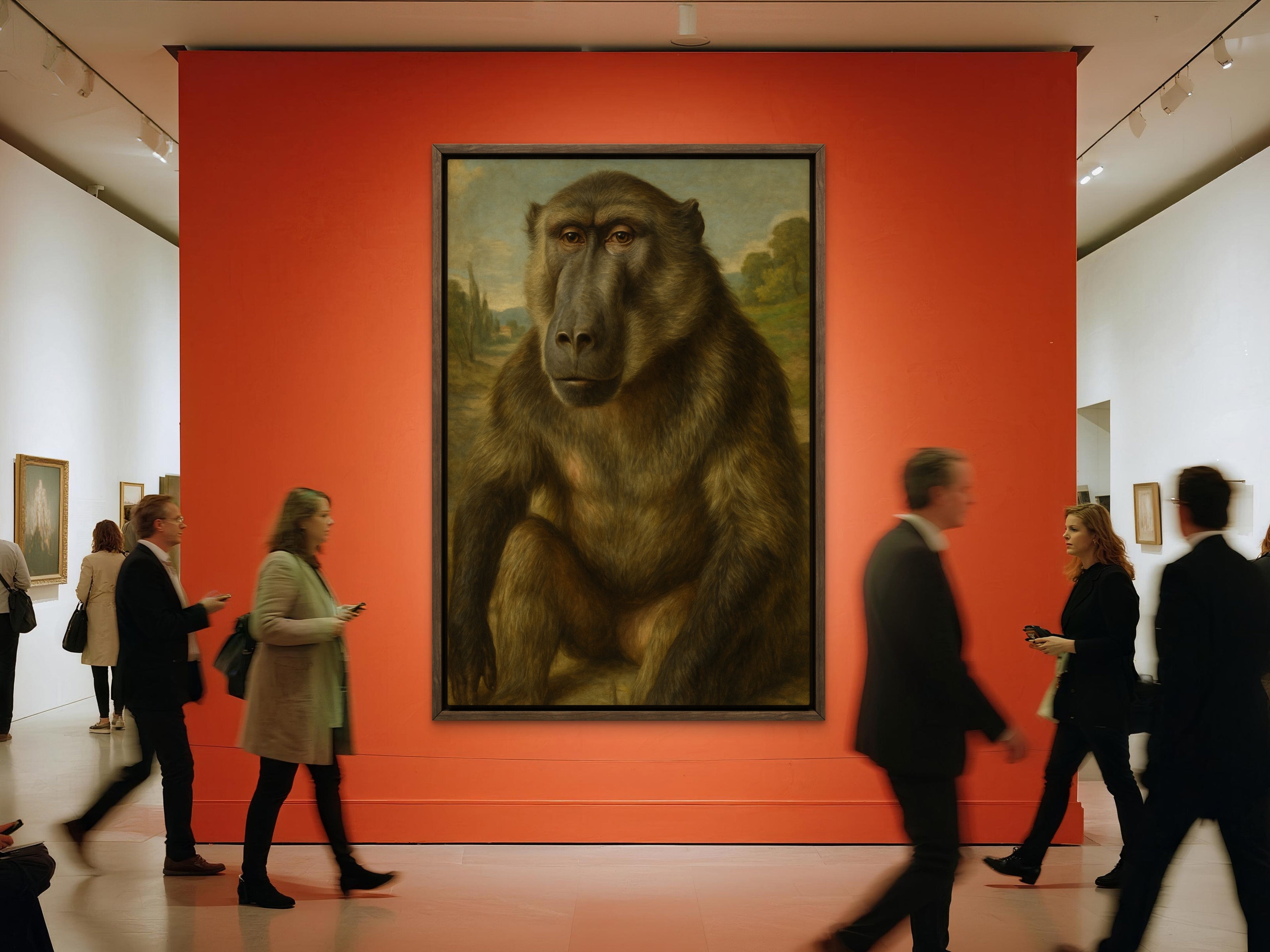 Baboon Renaissance Portrait - Whimsical Animal Art