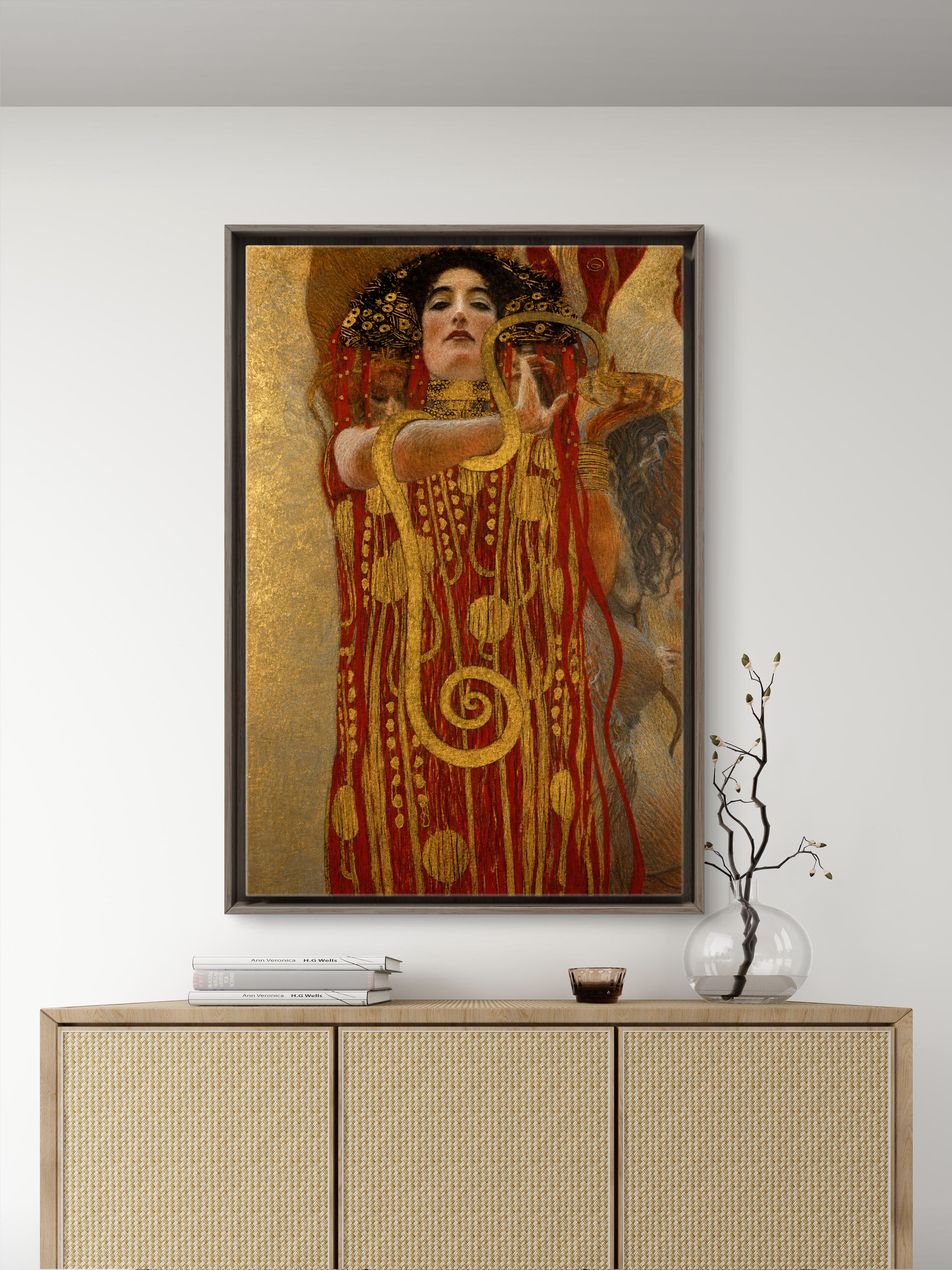 Detail of Hygieia, goddess of health, from Klimt’s University of Vienna Faculty Painting "Medicine," 1901, Remastered in the Elliott Best Studio