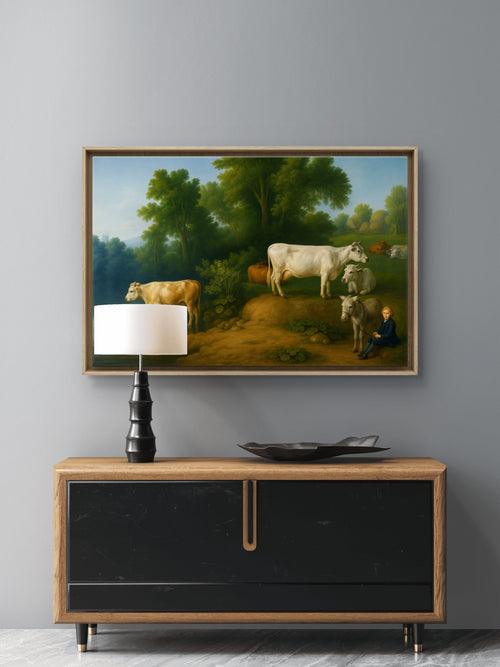 "Cows," by George Stubbs, An Elliott Best Remastered painting