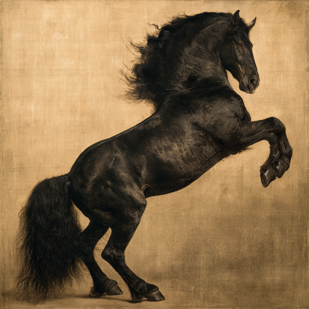 Black Friesian Stallion 2024 — school of George Stubbs