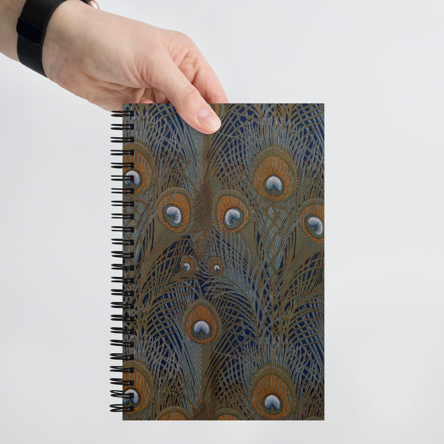 Spiral notebook featuring "Hera," an Aesthetic Movement design by Arthur Silver, c. 1887