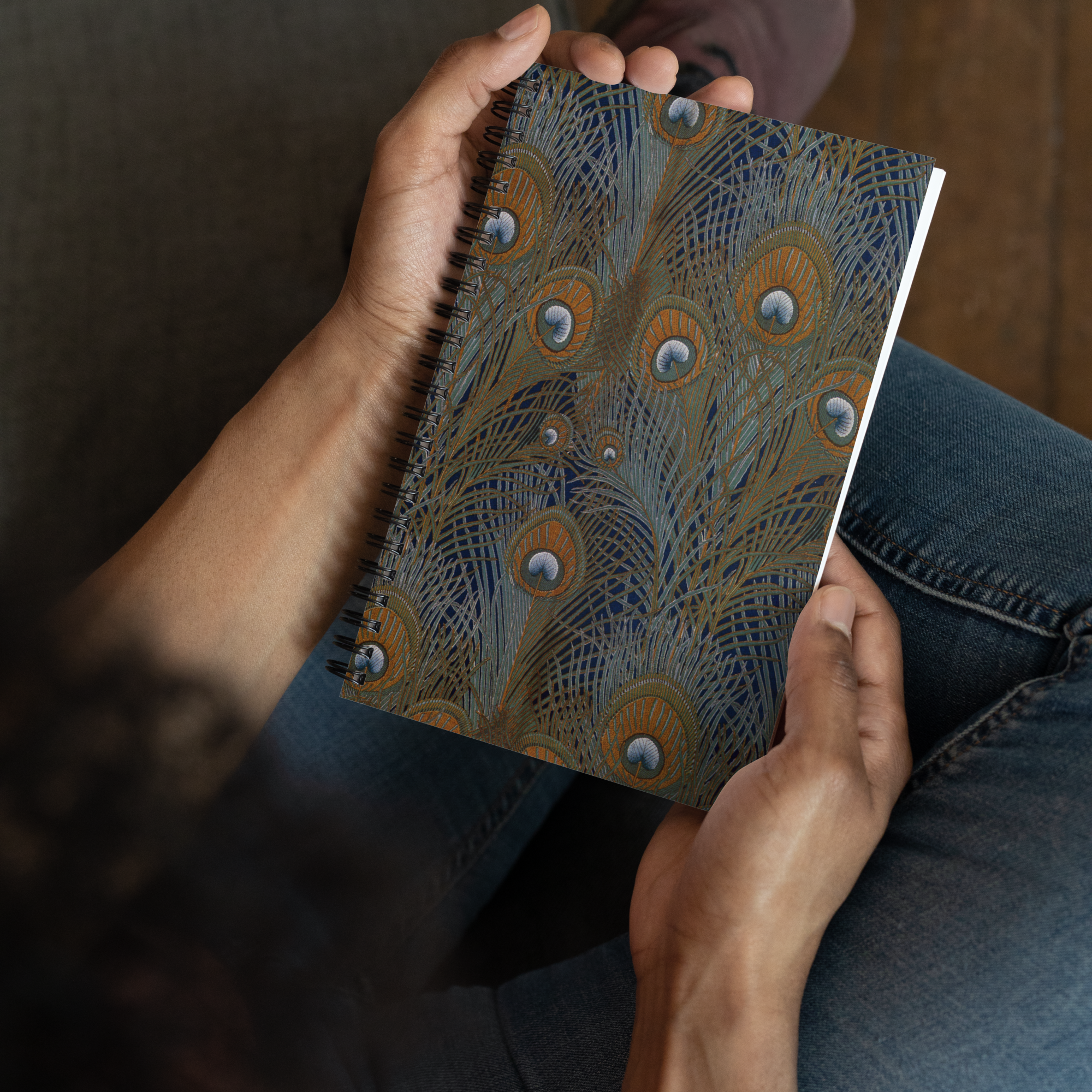 Spiral notebook featuring "Hera," an Aesthetic Movement design by Arthur Silver, c. 1887