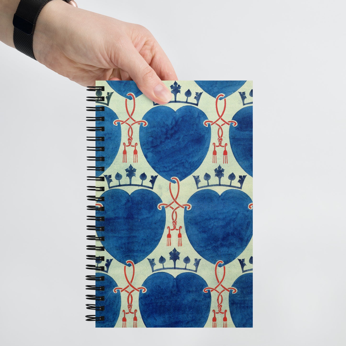 Spiral notebook featuring The Union of Hearts," by C.F.A. Voysey, 1899.