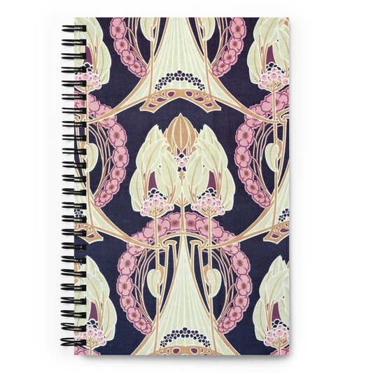 Spiral notebook featuring the 'lanthe,' design, by René Beauclair c. 1900