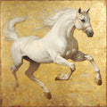 "White Stallion on Gold," school of George Stubbs