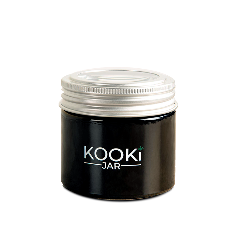 KookiJar Small Glass Stash Jar with 5x Magnifying Lid